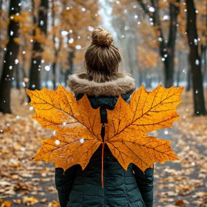 С ветки падающий лист